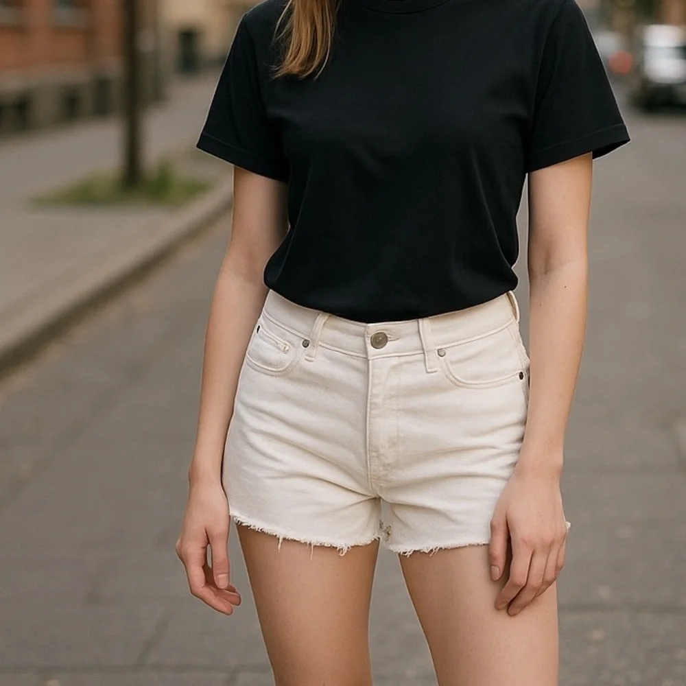 Roc& Republic Hula White Jean Shorts